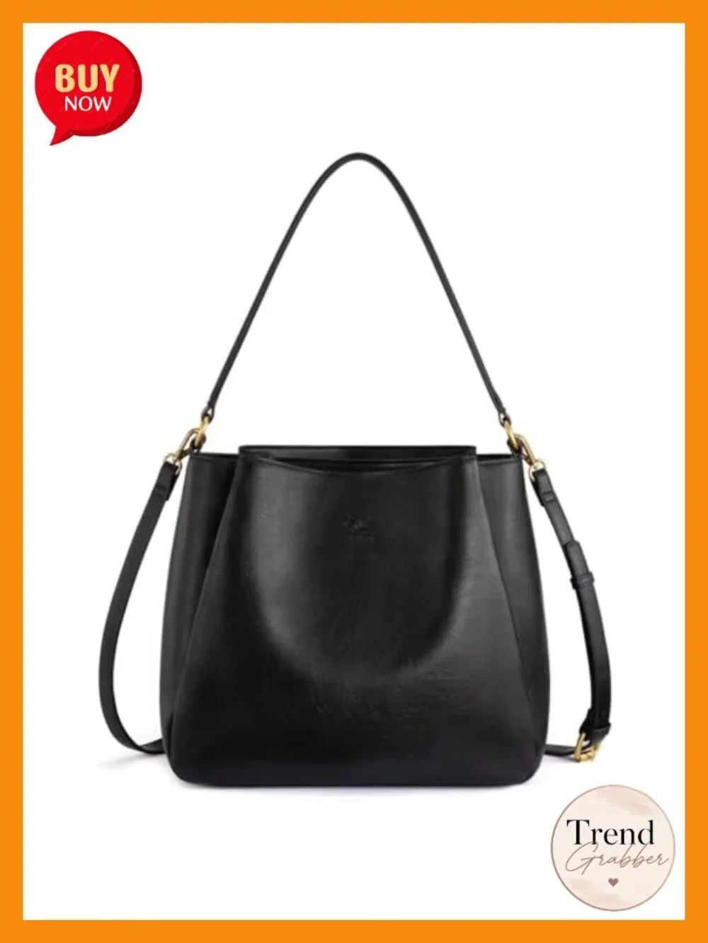 Hobo Bag with Three Compartments Waterproof Vegan Leather Shoulder Handbag Work